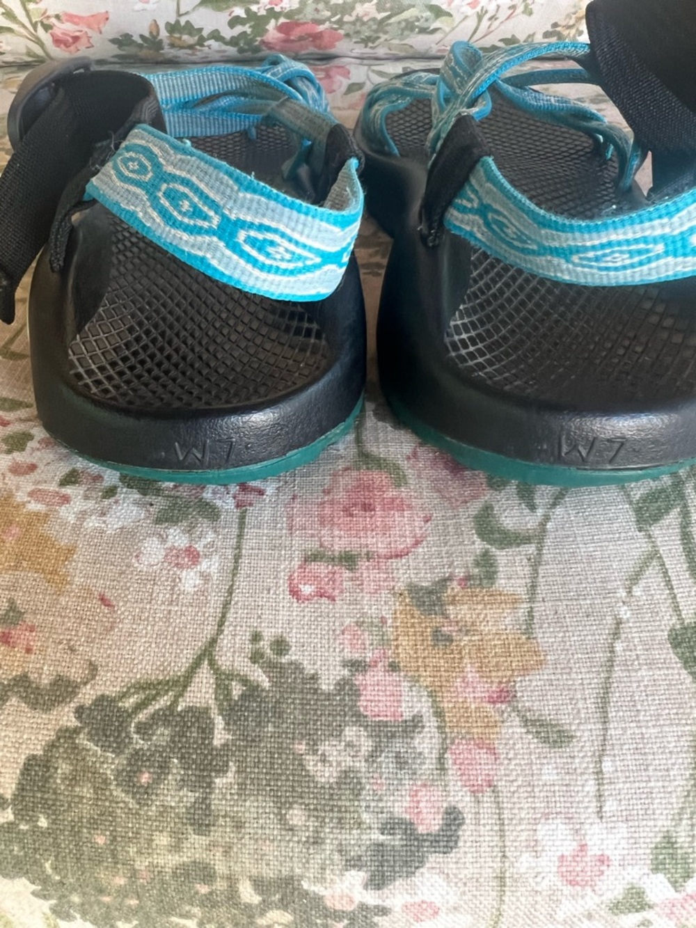 Turquoise Strappy Outdoor Sandals - Picture 2 of 3
